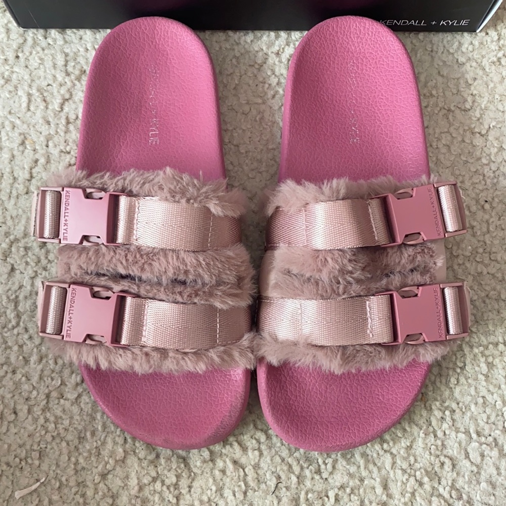 Kendall + Kylie Fur Slides